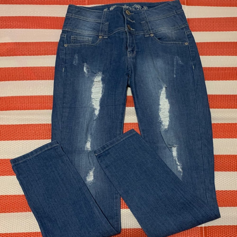 Regular Stretch Jeans W/Bottoms on Waist